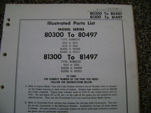 briggs and stratton parts list model series 80300 to 80497 and 81300 to 81497