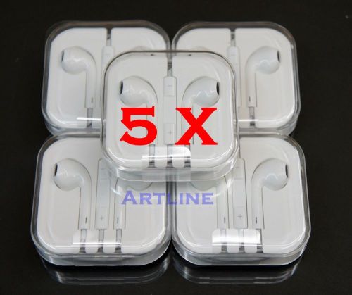 5X High Quality Earphones Earbuds Headphones Earpods for Apple iPhone Ipod White