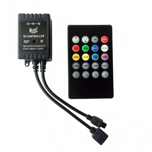 Music 20 key ir controller with sound sensor for 3528 5050 rgb led strip light for sale