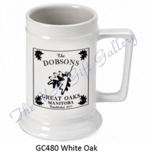 Personalized White Oak 16 oz Beer Stein Mug Drinkwear Hunting Lake Rustic Custom