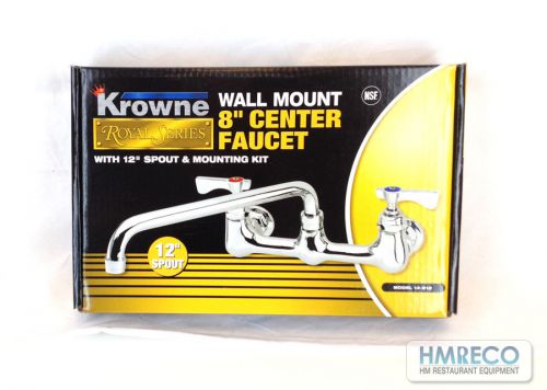 Krowne Wall mount 8 Inch Faucet with 12 Inch Spout and Mounting Kit 14-812
