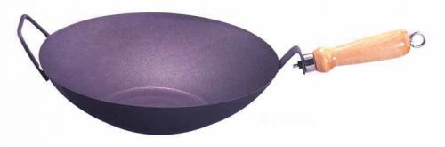 Wok pan - flat bottom non-stick rolled steel ~ 14&#034; for sale