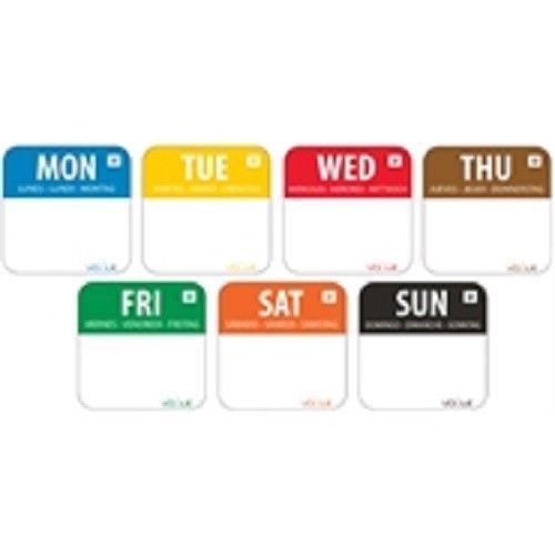 Dissolvable Day of the Week Food Labels Set (Monday - Sunday)