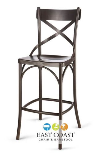 New Bouchon Steel Cafe Bar Stool with Rust Finish