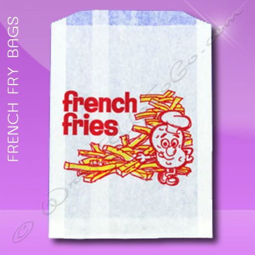 French Fry Bags – 5-1/2 x 1 x 8 – Printed French Fries