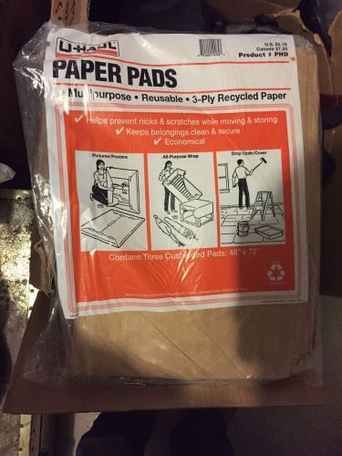 (4) UHaul Pack of 3 Cushioned Paper Pads 48in x 72in Brown PHD Paper