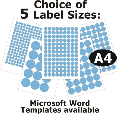 Blue round laser copier inkjet printer labels 5 a4 sheets self-adhesive stickers for sale