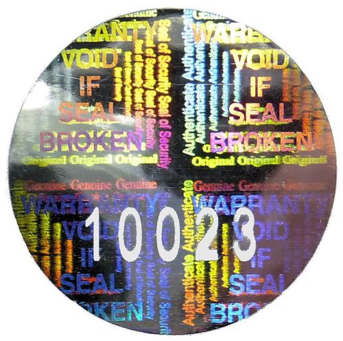 500x LARGE Security Hologram NUMBERED Stickers, 25mm Round, Labels, Tamper-proof