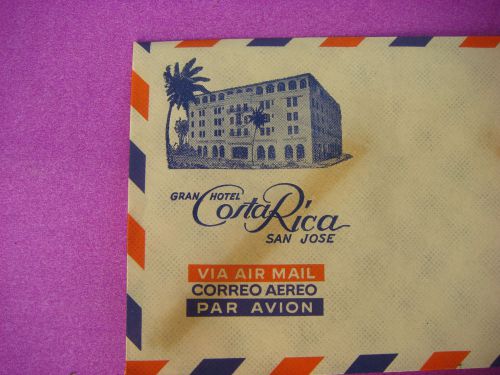 2 Mailing ENVELOPES: 1960s GRAN HOTEL COSTA RICA ~San Jose ~ Via Air Mail Aereo