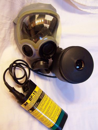 MSA Millenium POWERED AIR PURIFYING RESPIRATOR Gas Mask - 3M Voice Communicator