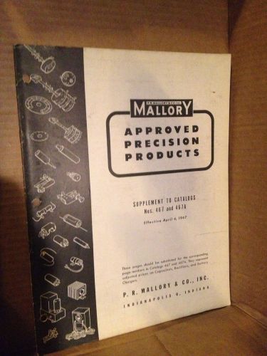 VINTAGE P.R. MALLORY &amp; COMPANY SUPPLEMENT TO CATALOGS 1947