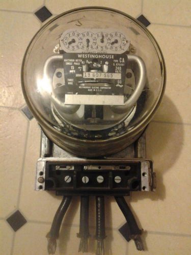 Vtg Westinghouse Type CA Watthour Metal Meter Steampunk SINGLE PHASE 15AMP 240 V