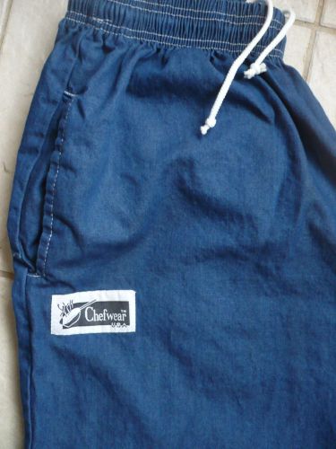 Chefwear Brand Baggy Chef Pants w Elastic Waist    Dark Denim Blue   Size: 2X