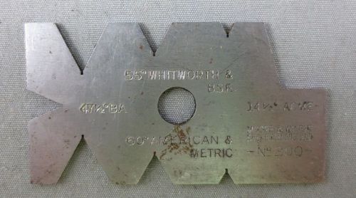 Vintage Rare Moore &amp; Wright No.200 Screw Thread Cutting Gage Lathe Tool.