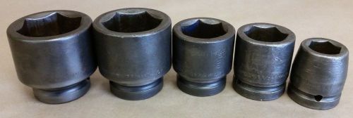 5 pcs. impact socket set armstrong 1 inch drive ranging from 2-3/16 to 1-1/8 in. for sale