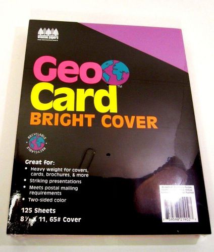 5 Colors Wausau Bright Cover Card Stock 8.5x11&#034; 65# lb 125 sheets Laser Inkjet