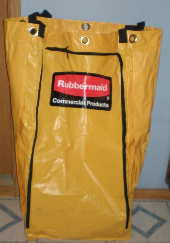 New Yellow Rubbermaid Commercial 34 gallon Trash Zippered Bag For Janitor Cart
