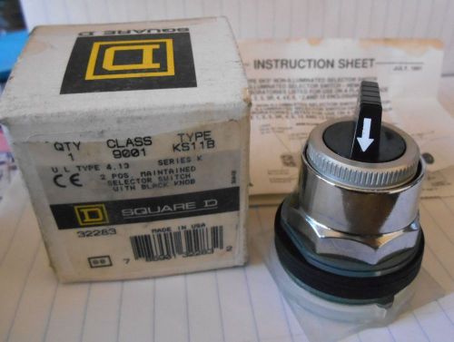 Square D 2 position Selector Switch 9001 KS-11B Series K black knob