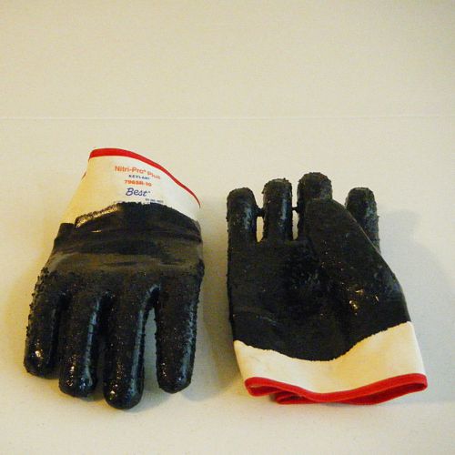 10 Nitro-Pro Plus nitrile rubber coated Kevlar work gloves. acids, solvents.