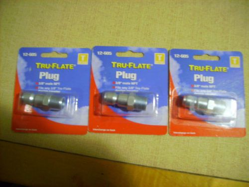 Lot of 3 new tru-flate 12-605 air line 3/8&#034; male nipple hose fitting for sale