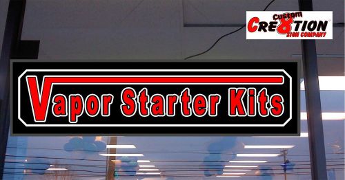 LED Light Box Sign - Vapor Starter Kits - Neon/Banner alt 46&#034;x12&#034; window sign