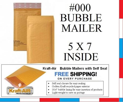 25 Pieces 5x7 /// KRAFT BUBBLE MAILER /// KRAFT-AIR /// QUILITY MAILERS