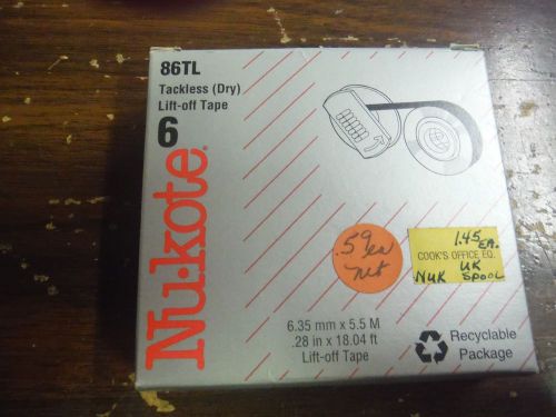 Nukote tackless (dry) lift off tape reorder number 86tl for sale