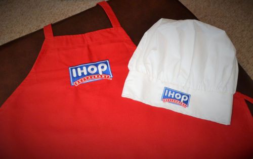 New - ihop restaurant international house of pancakes apron &amp; chef hat cap for sale