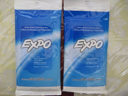 2 Expo White Board Cleaning Wipes Cleans Refreshes 20 per Package USA Made