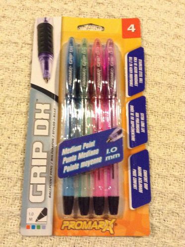 Lot Of 4 Promarx Grip DH Ball Point Pen. 1.0mm Stainless Steel Ball Long Life