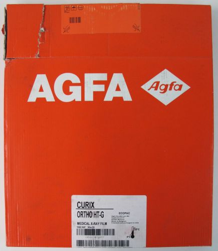 New 100-pack agfa curix ortho ht-g medical x-ray film 07/2016 ht &amp; rp processing for sale