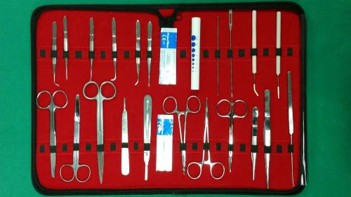 36 pc medical student dissection kit surgical instrument kit w/scalpel blade #22 for sale