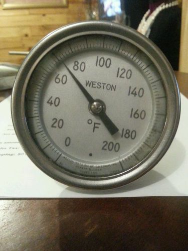 Weston 3&#034; Dial Thermometer 0 to 200F  3.5&#034; Stem Model 4300