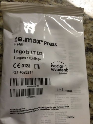 Ivoclar emax press ingots emax LT D2 - REF # 626311 5pk Pressable Ceramic ORIGIN