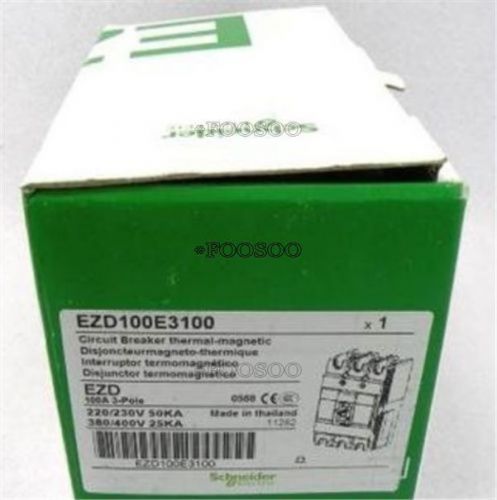 1PCS NEW Schneider moulded case circuit breaker EZD100E3100
