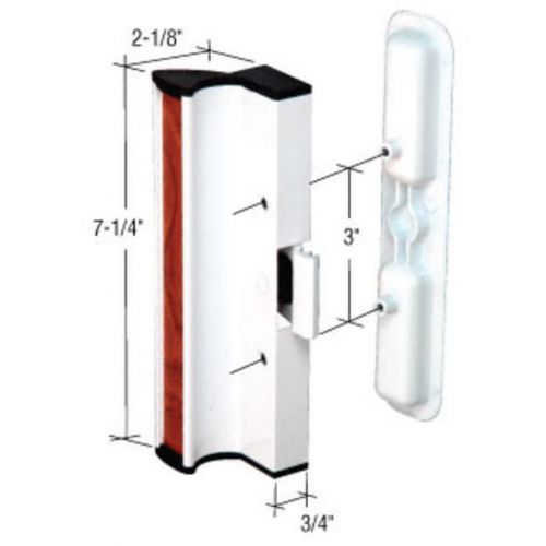 CRL White Clamp-Style Surface Mount Handle 3&#034; Screw Holes for 950 Series Dual Gl