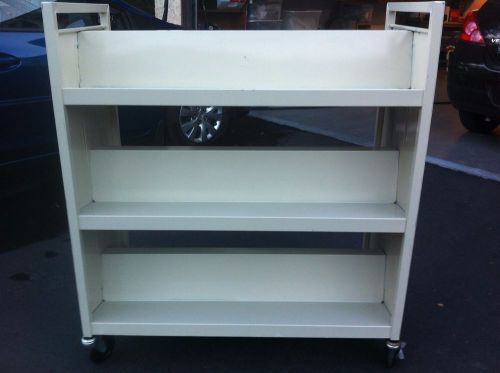 Bretford Double Sided Heavy Duty Industrial Rolling Book Cart Shelf