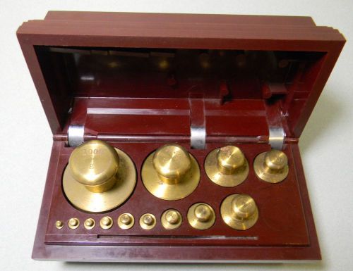 Ohaus Sto-A-Weigh Brass Weight Set, 13 Weights 1 - 1,000 grams
