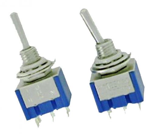 Pair Miniature DPDT Toggle Switches ON-ON SW105X2