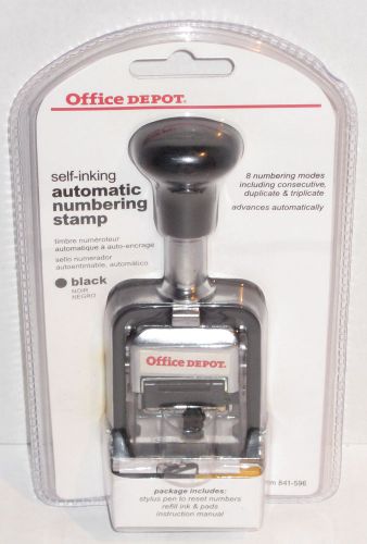 Office Depot Self-Inking Automatic Numbering Stamp BLACK 841-596 NEW