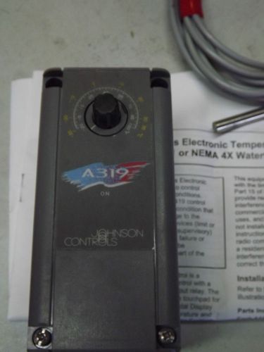 JOHNSON CONTROLS A319ABC-24-01 Temperature Controller W/Sensor -20 to 100°F A319