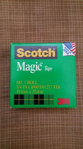 Scotch Magic Tape, 3/4 x 1000 Inches, Boxed, One Roll, Brand New.