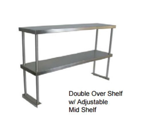 John Boos OS-ED-1272 Stainless Steel Double Mounted Overshelf