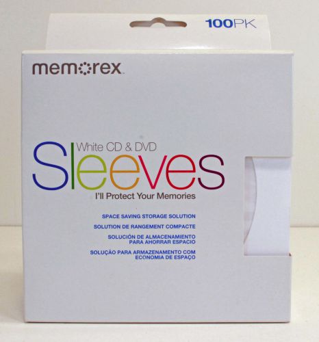Memorex DVD CD Sleeves Paper White 58 Pieces Partial Box Never Used