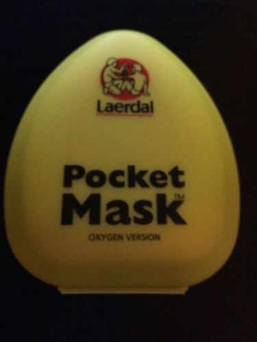 Laerdal Pocket Mask w/Oxygen Inlet &amp; Head Strap w/Gloves in Yellow Hard Case