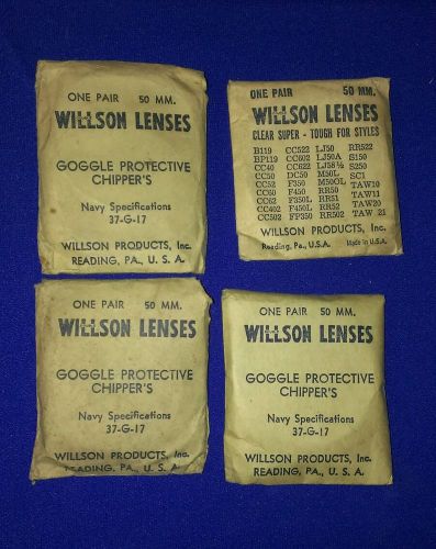 4 Pairs Vintage Willson-Weld Safety Goggle Replacement Lenses - New Old Stock
