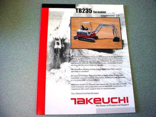 Takeuchi TB235 Excavator Brochure