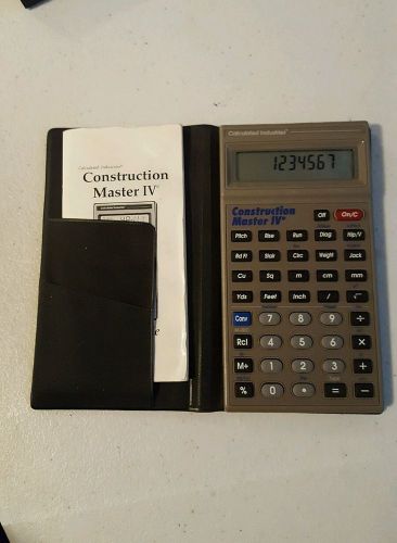 CONSTRUCTION MASTER IV CALCULATOR  MAGNETIC CASE WITH INSTRUCTIONS * XLNT LQQK *
