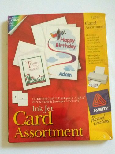 New Sealed Avery 3253 Ink Jet Card Assortment Matte Coated Made in USA