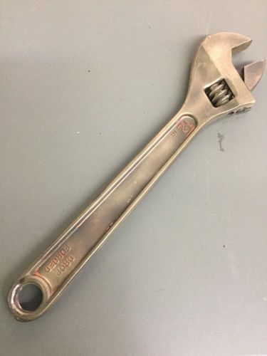 Ampco W-73 12&#034; Adjustable Wrench Non-Sparking Non-Magnetic Vintage Crescent Tool